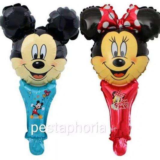 Balon Foil Pentung / Tongkat / Tenis Mickey Mouse / Minnie Mouse