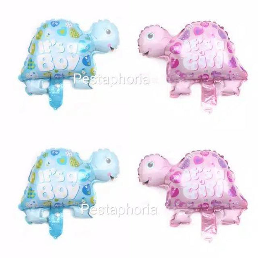 Balon Foil Turtle / Kura-kura It's A Boy,  It's A Girl Size Mini