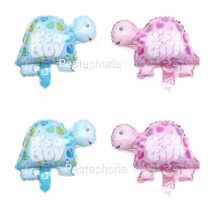 Balon Foil Turtle / Kura-kura It's A Boy,  It's A Girl Size Mini