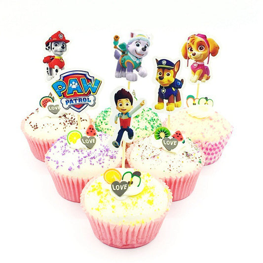 1 Pack isi 24 pcs Cake Topper / Hiasan Kue Karakter Paw Patrol