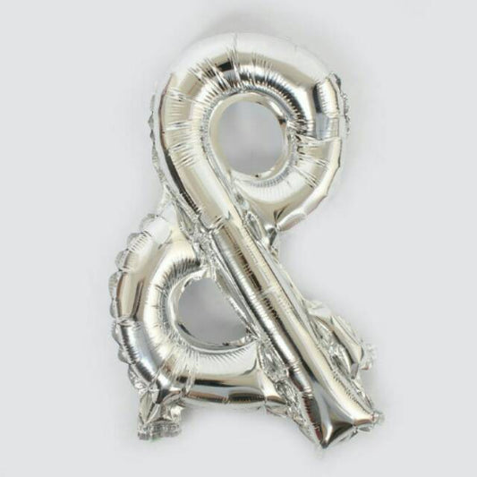 Balon Foil Tanda Baca "&" / Ampersand 
Warna Silver 
Size 40 cm