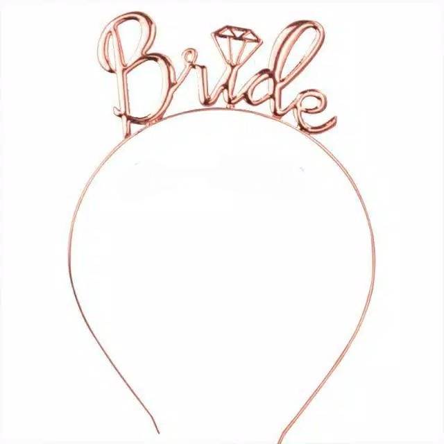 Bando / Headband Metal Tulisan Bride Aksesoris Bridal Shower / Bride To Be