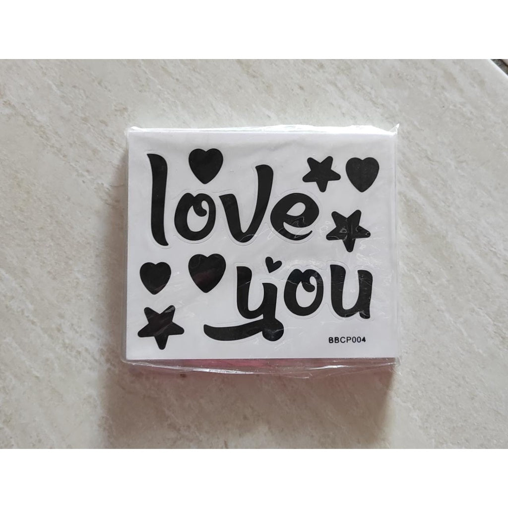 Stiker Bobo Balon PVC ukuran 12 x 12 cm / Balloon Sticker Tulisan Happy Birthday / Love You / Unicorn