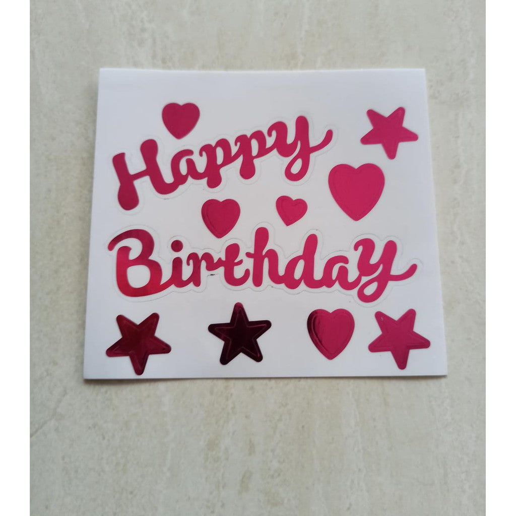 Stiker Bobo Balon PVC ukuran 12 x 12 cm / Balloon Sticker Tulisan Happy Birthday / Love You / Unicorn