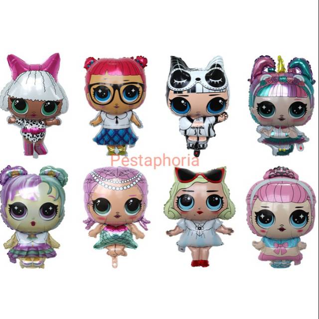 1 Set isi 8 Balon Foil LOL Surprise Doll Jumbo Size 83 cm
