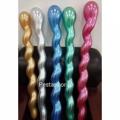 Balon Latex / Lateks Spiral Chrome / Balon Twist Chrome / Balon Ulir Chrome