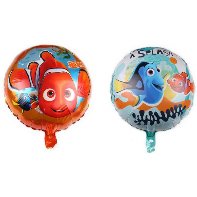 Balon Foil Bulat Finding Nemo &  Dory Size 45 cm