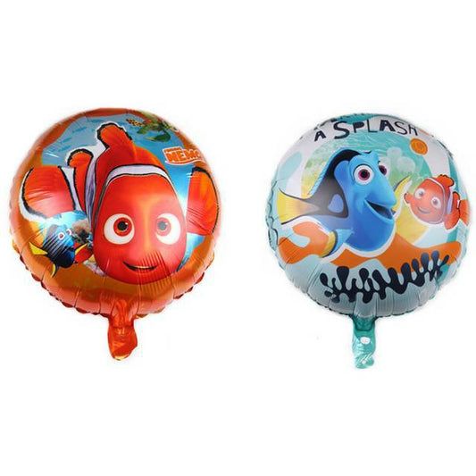 Balon Foil Bulat Finding Nemo &  Dory Size 45 cm