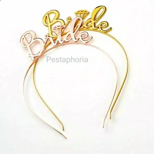 Bando / Headband Metal Tulisan Bride Aksesoris Bridal Shower / Bride To Be