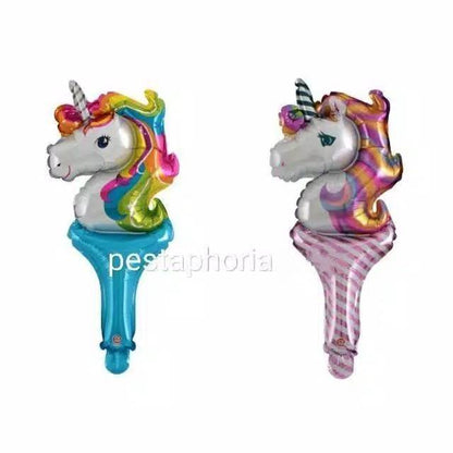 Balon Foil Pentung / Tongkat / Tenis Unicorn Head / Kepala Unicorn