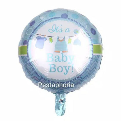 Balon Foil Bulat Clothes It's A Baby Girl  / It's A Baby Boy Size 45 cm