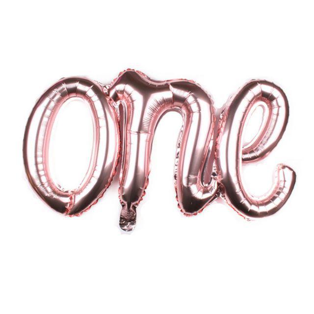 Balon Foil Tulisan One Latin Size 107 cm x 50 cm