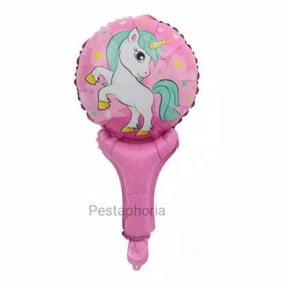 Balon Foil Pentung / Tongkat / Tenis Unicorn Bulat