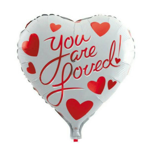 Balon Foil Hati Tulisan You Are Loved Size 18 inch ( 45 cm )