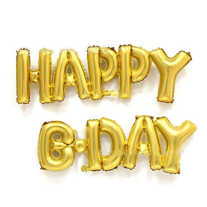 Balon Foil Happy Bday Sambung Gold / Silver