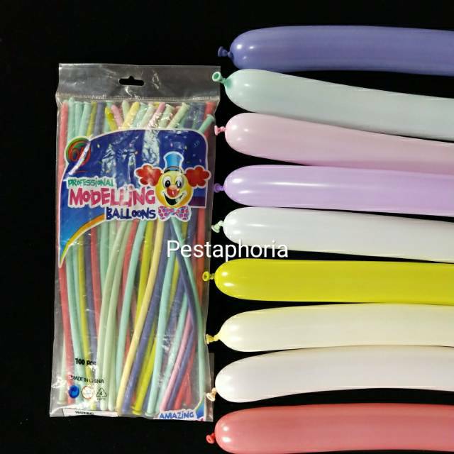 Balon Pentil Macaron Tebal / Balon Panjang / Twist / Magic / Cacing Macaron