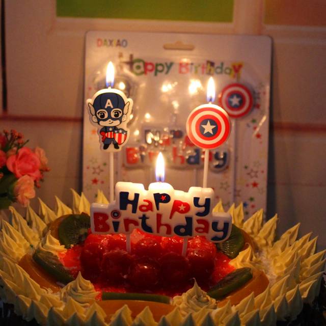 Lilin Ulang Tahun Ultah Karakter / Kartun Set Captain America