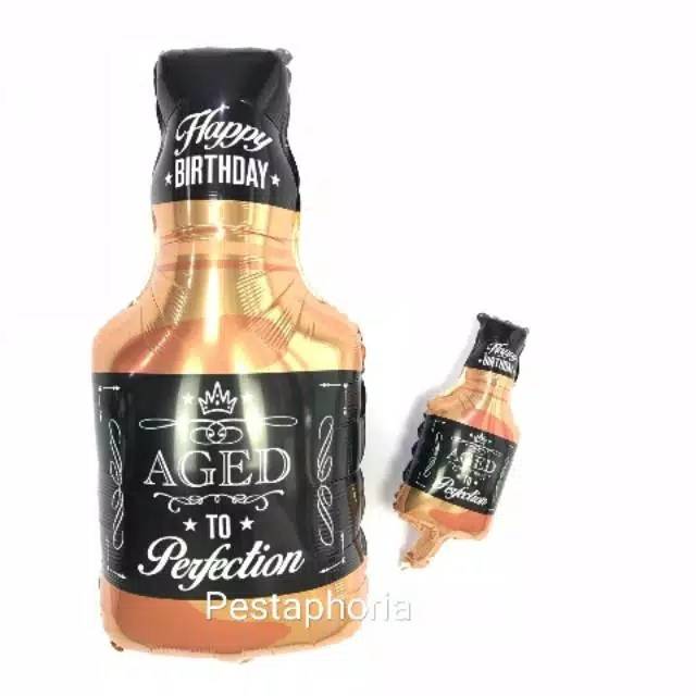 Balon Foil HBD Happy Birthday Whiskey Size Mini