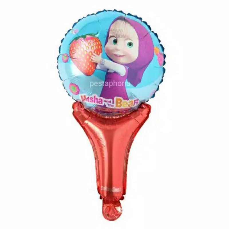 Balon Foil Pentung / Tongkat / Tenis / Handheld Hello Kitty,Doraemon,Frozen,Hulk,Donald,Daisy, Pony