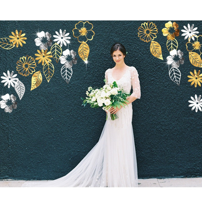 Banner Hollow Flowers Leaves