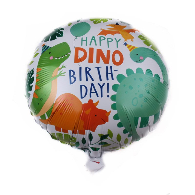 Balon Foil Bulat Dino / Dinosaurus / Dinosaur Kartun Size 45 cm