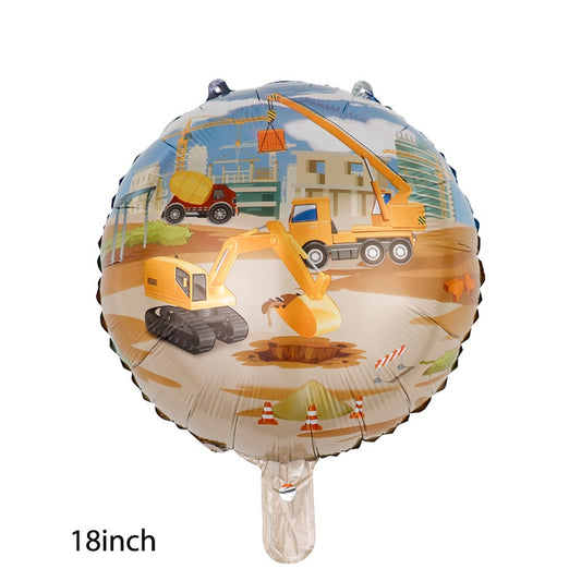 Balon Foil Bulat Construction 45 cm