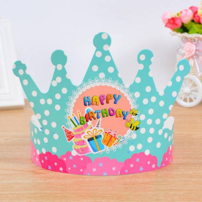 ( isi 10 pcs ) Party Hat / Topi Pesta Ulang Tahun / Ultah Polkadot Mahkota / Crown