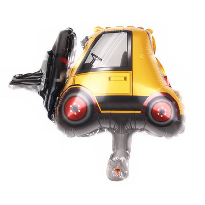 1 Set isi 4 Balon Foil Construction Forklift, Crane, Excavator, Mixer Truck Size Mini