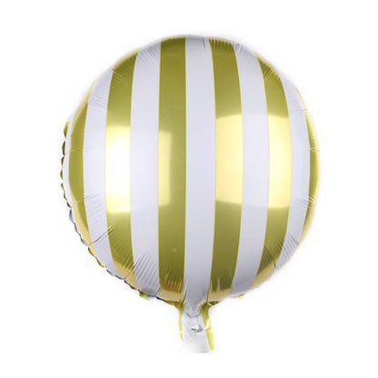 Balon Foil Bulat Strip / Stripe Round Size 45 cm