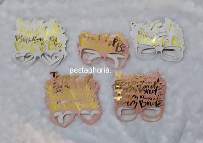 Kacamata Kertas Hot Print u/ Photo Props Bridal Shower Tulisan Bride To Be / Team Bride