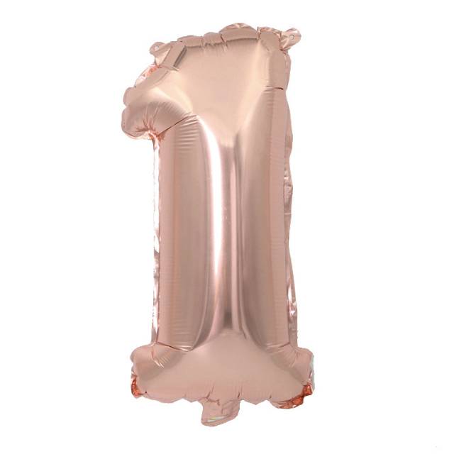 Balon Foil Angka Jumbo Size 80 cm Warna Rose Gold