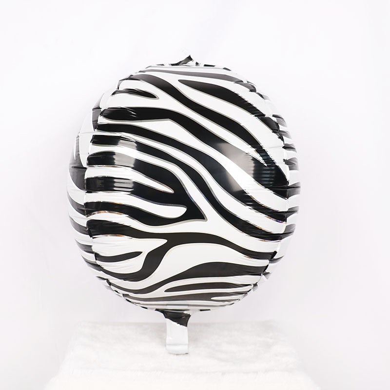 1 set isi 5 Balon Foil Bulat 4D Motif Animal Print Hewan Leopard Macan Zebra Ular Jerapah 22 inch