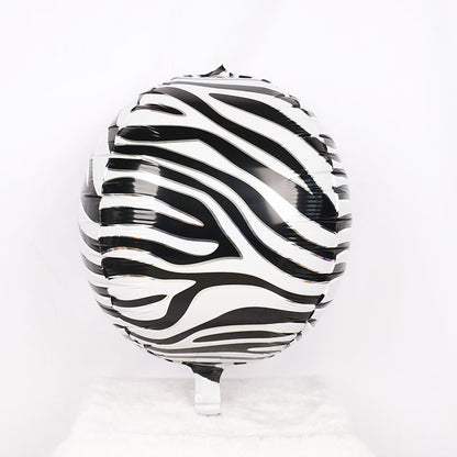 1 set isi 5 Balon Foil Bulat 4D Motif Animal Print Hewan Leopard Macan Zebra Ular Jerapah 22 inch