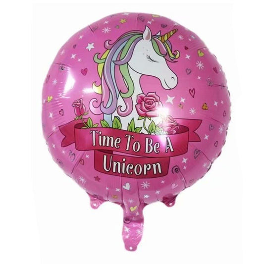 Balon Foil Bulat Time To Be A Unicorn Size 45 cm