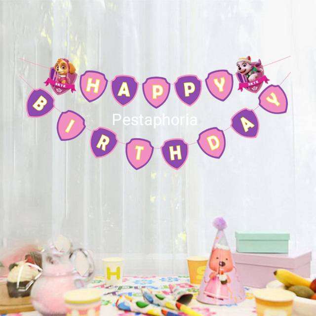 Bunting Flag / Banner Happy Birthday HBD Paw Patrol