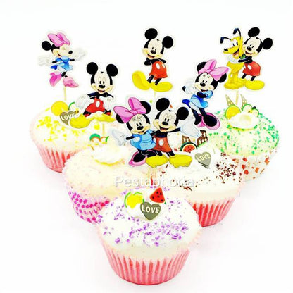 1 Pack isi 24 pcs Cake Topper / Hiasan Kue Karakter /Kartun