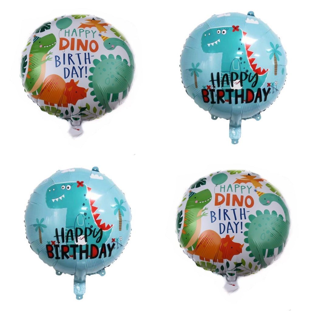 Balon Foil Bulat Dino / Dinosaurus / Dinosaur Kartun Size 45 cm