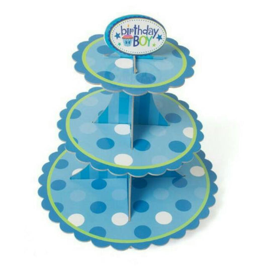3 Tier Cupcake Stand Birthday Boy / Cake Stand