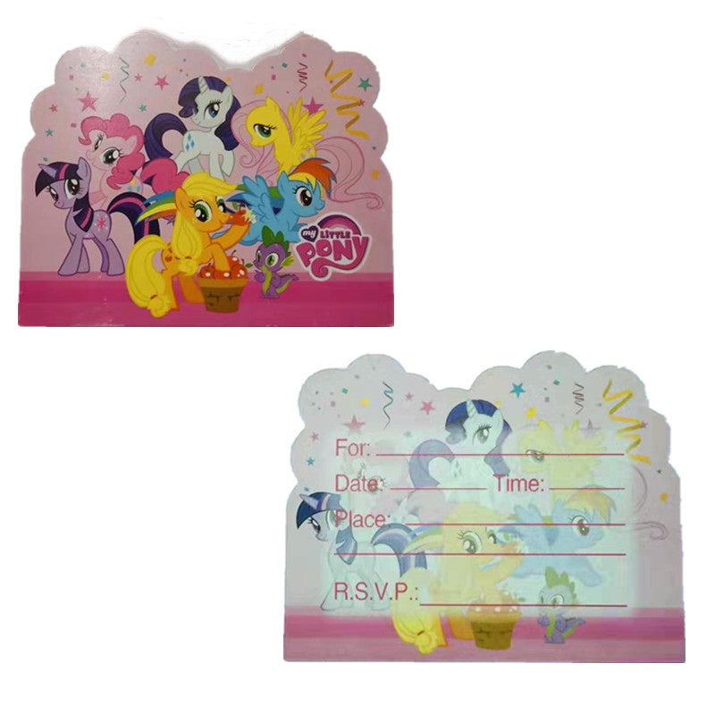 10 pcs Undangan Ulang Tahun / Invitation Birthday Card Karakter/Kartun