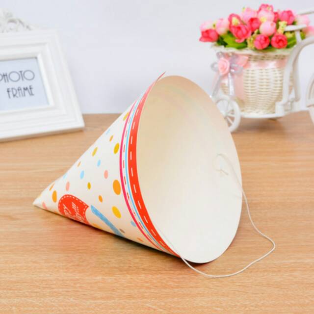 ( isi 5 pcs ) Party Hat / Topi Pesta Ulang Tahun / Ultah Motif Gajah / Elephant