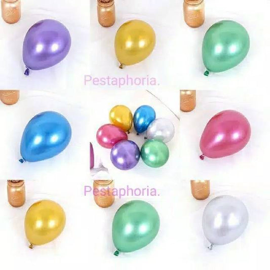 Balon Latex / Lateks Chrome Size 5 inch