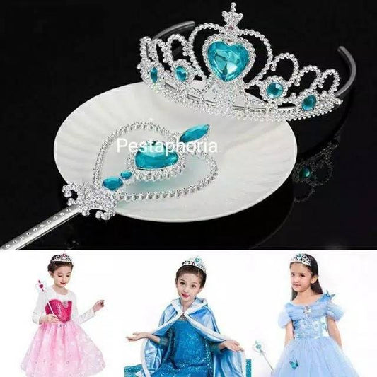 Mahkota Princess / Tiara Anak / Children Crown + Tongkat Peri