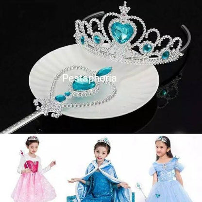 Mahkota Princess / Tiara Anak / Children Crown + Tongkat Peri