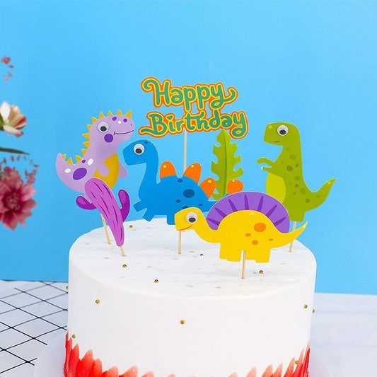Cake Topper / Topper Kue HBD / Happy Birthday Dino / Dinosaur / Dinosaurus