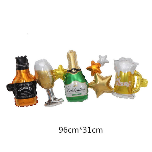 Balon Foil Link / Sambung Bottle Glass Set