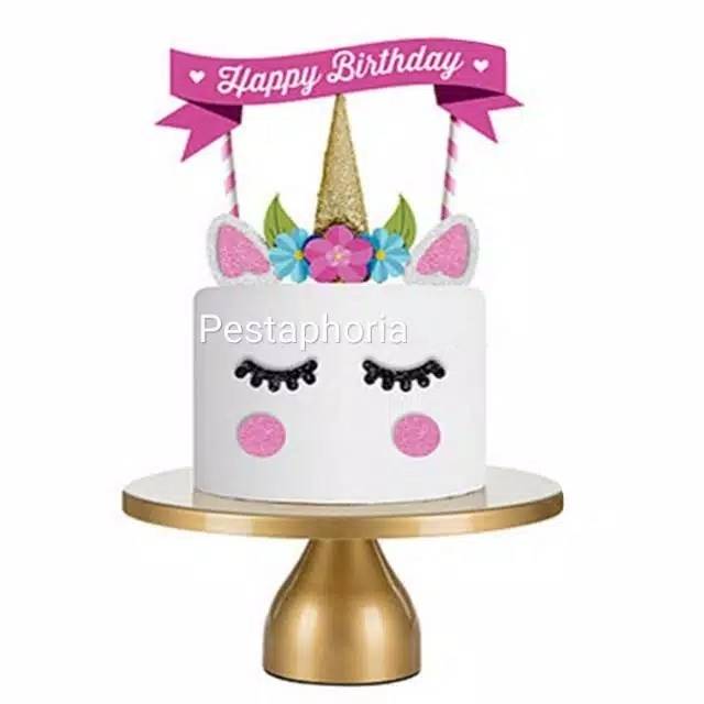 Set Hiasan Kue Unicorn / Cake Topper Set Unicorn Eyelash