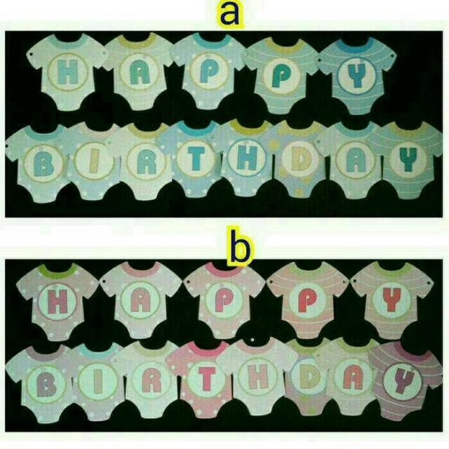 Bunting Flag / Banner Happy Birthday Baby Clothes / Baju Bayi