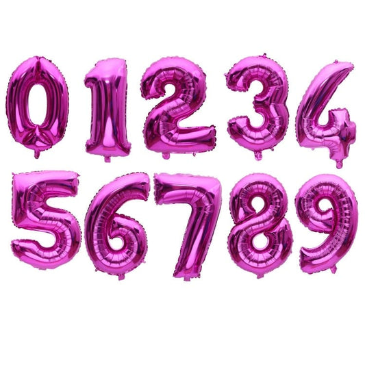 Balon Foil Angka Polos Jumbo 75 cm Warna Pink