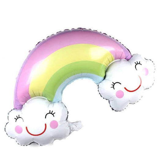 Balon Foil Cloud Rainbow Smile / Awan Pelangi Jumbo Size 91 cm