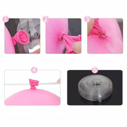 1 Roll Panjang 5 meter Ballon Chain Tape Strip u/ Dekorasi Balon